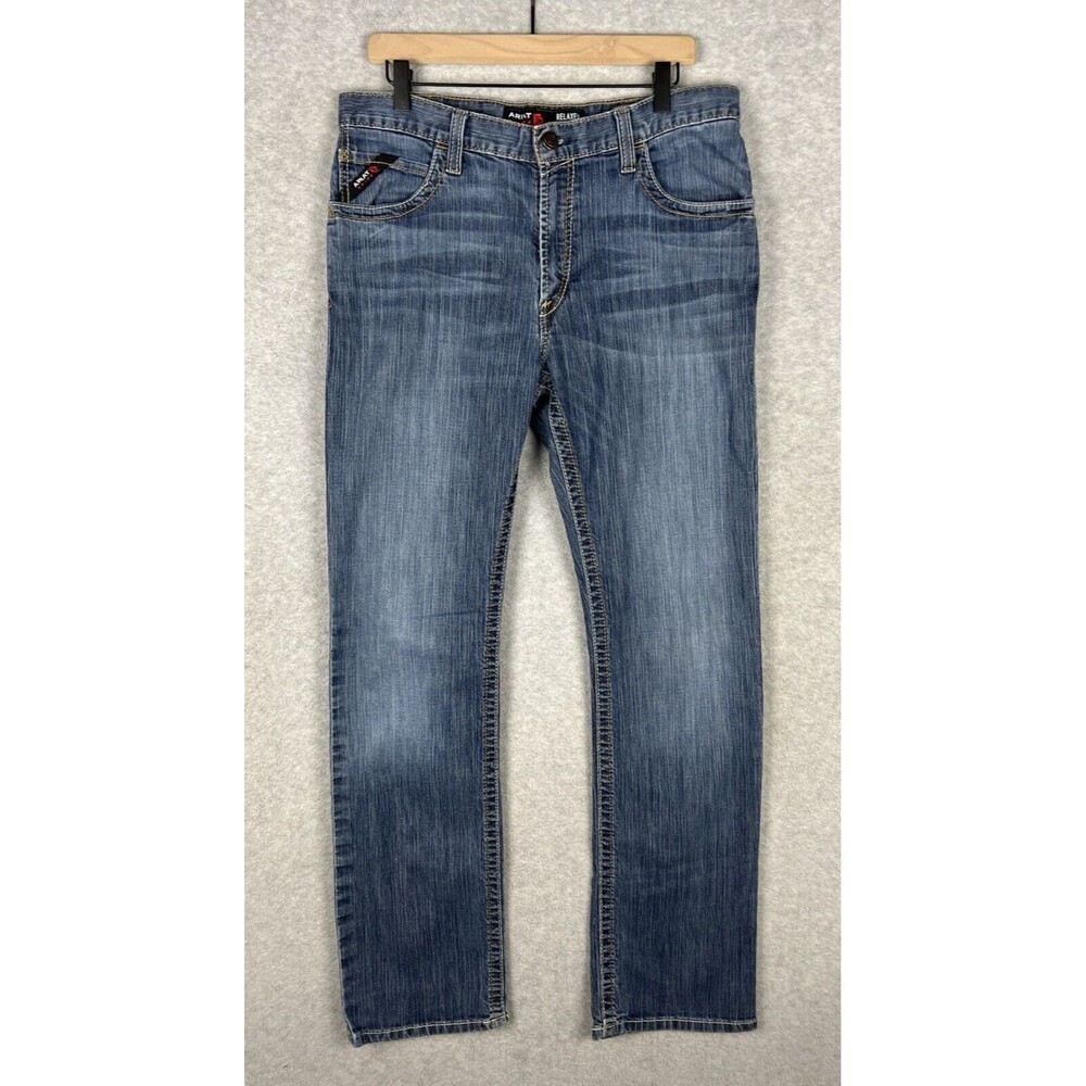 Ariat Jeans Mens 34x36 Blue M4 FR Fire Resistant Denim Relaxed Bootcut Western
